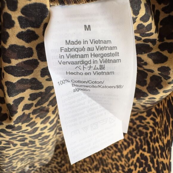 J. Crew Women's Medium Shirt Animal Leopard Cheetah Print Blouse Button Front - Picture 8 of 8